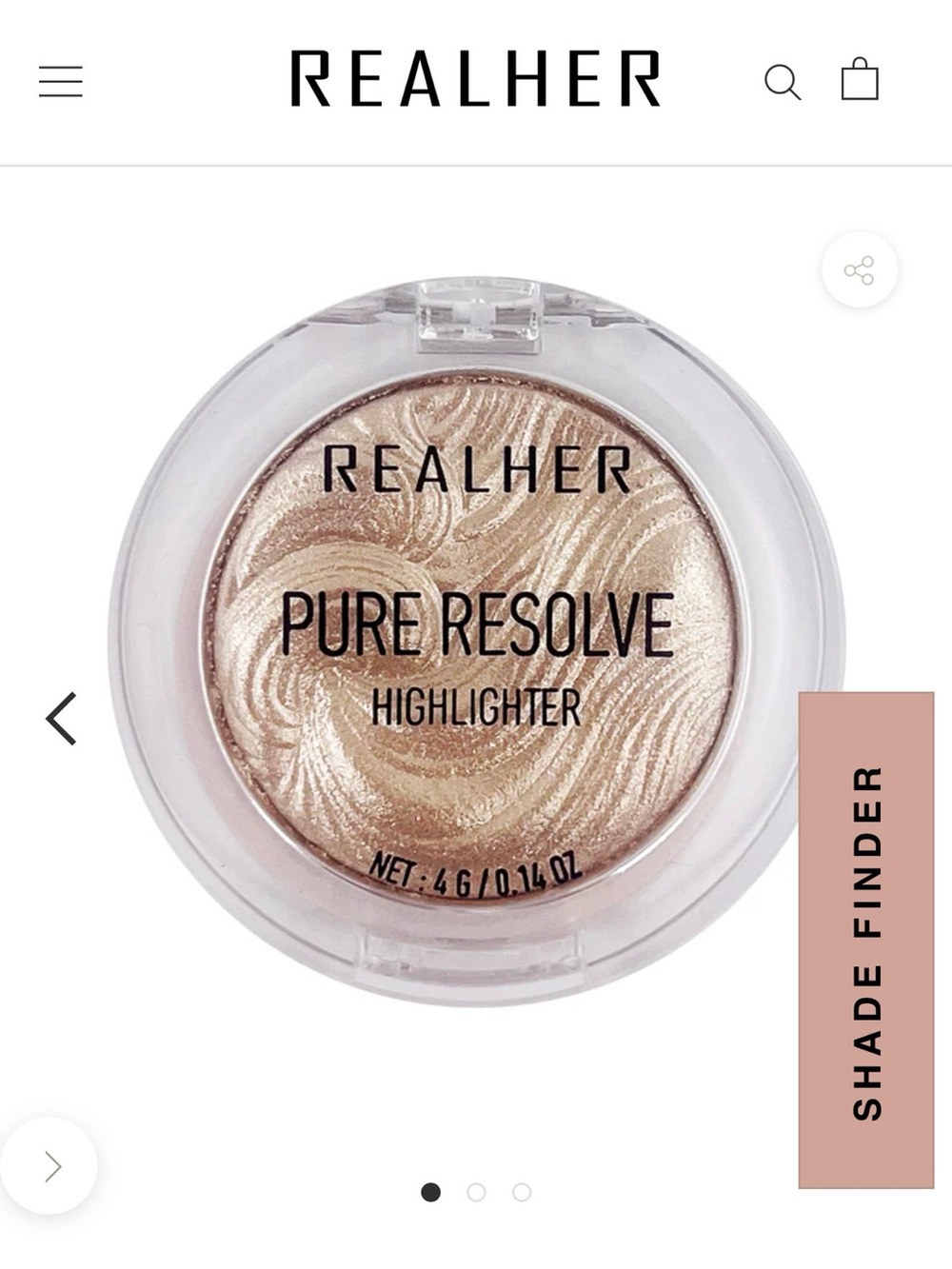 RealHer Pure Resolve Highlighter - Champagne Beige